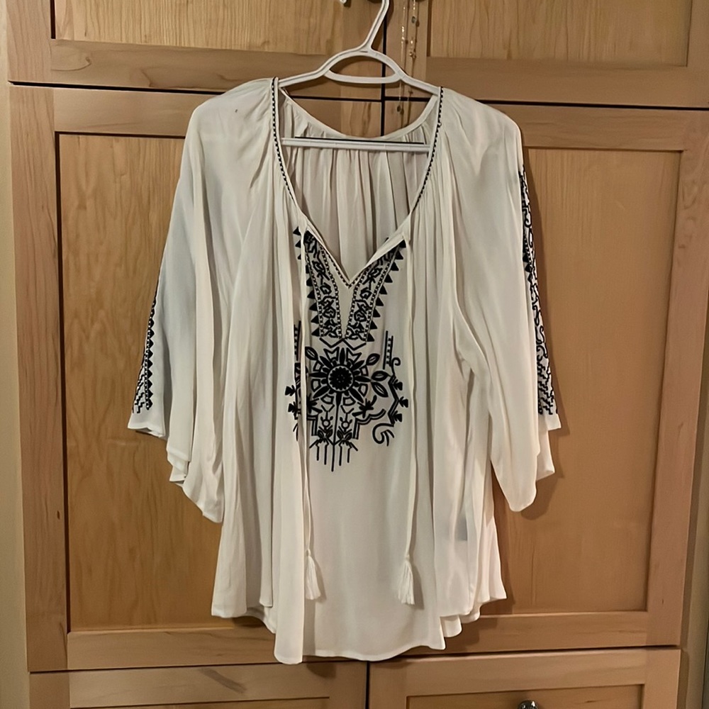 White blouse with embroidery